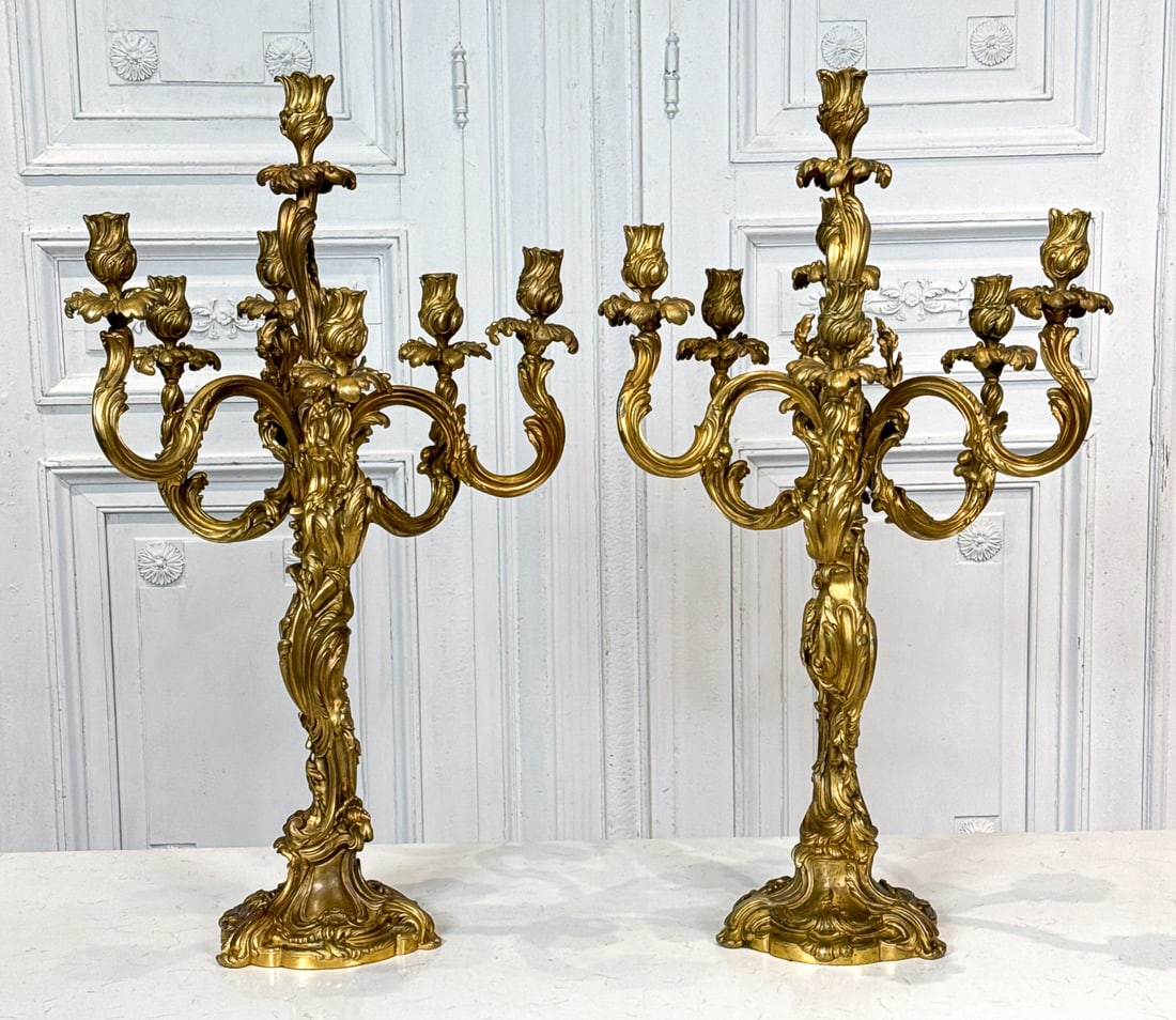Pair E. Colin & Cie Gilt Bronze Candelabra (1 of 7)