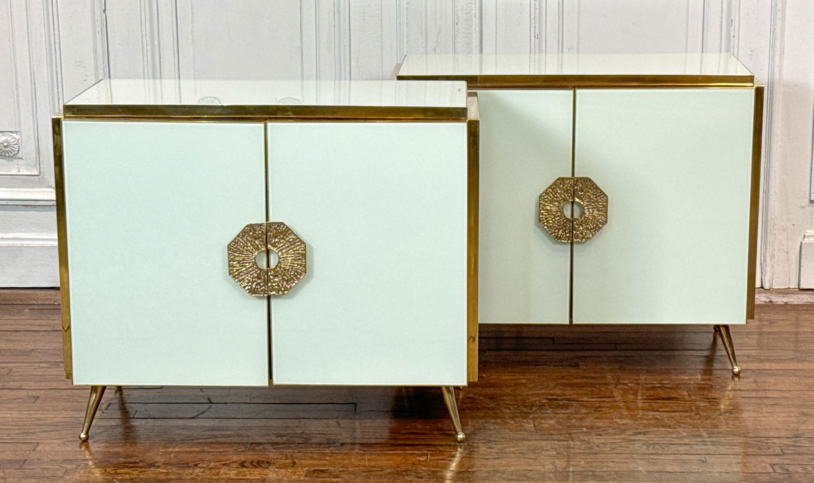 Pair Murano Glass And Brass Cabinets (1 of 12)