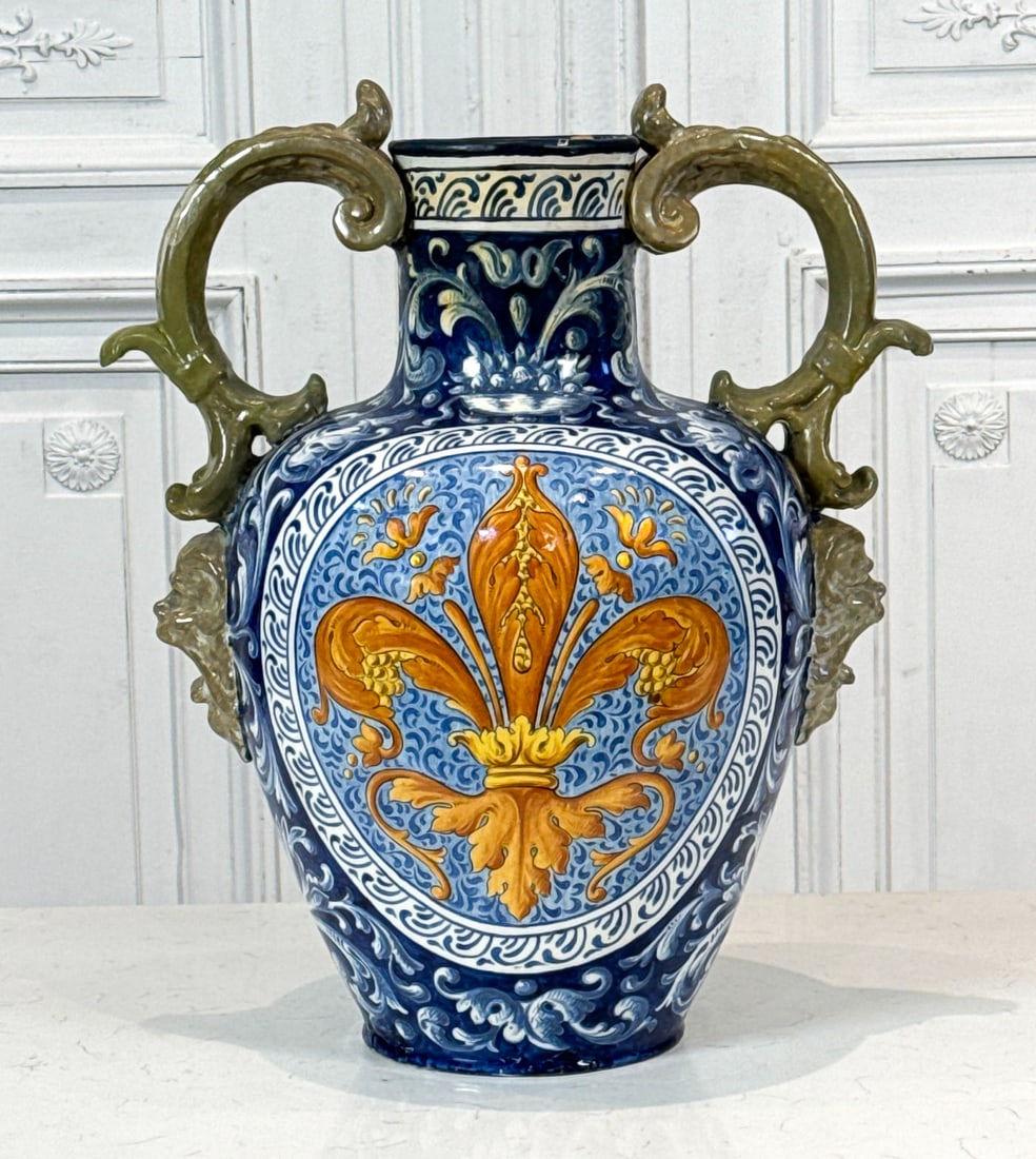 Large Antique Majolica Urn (1 of 9)