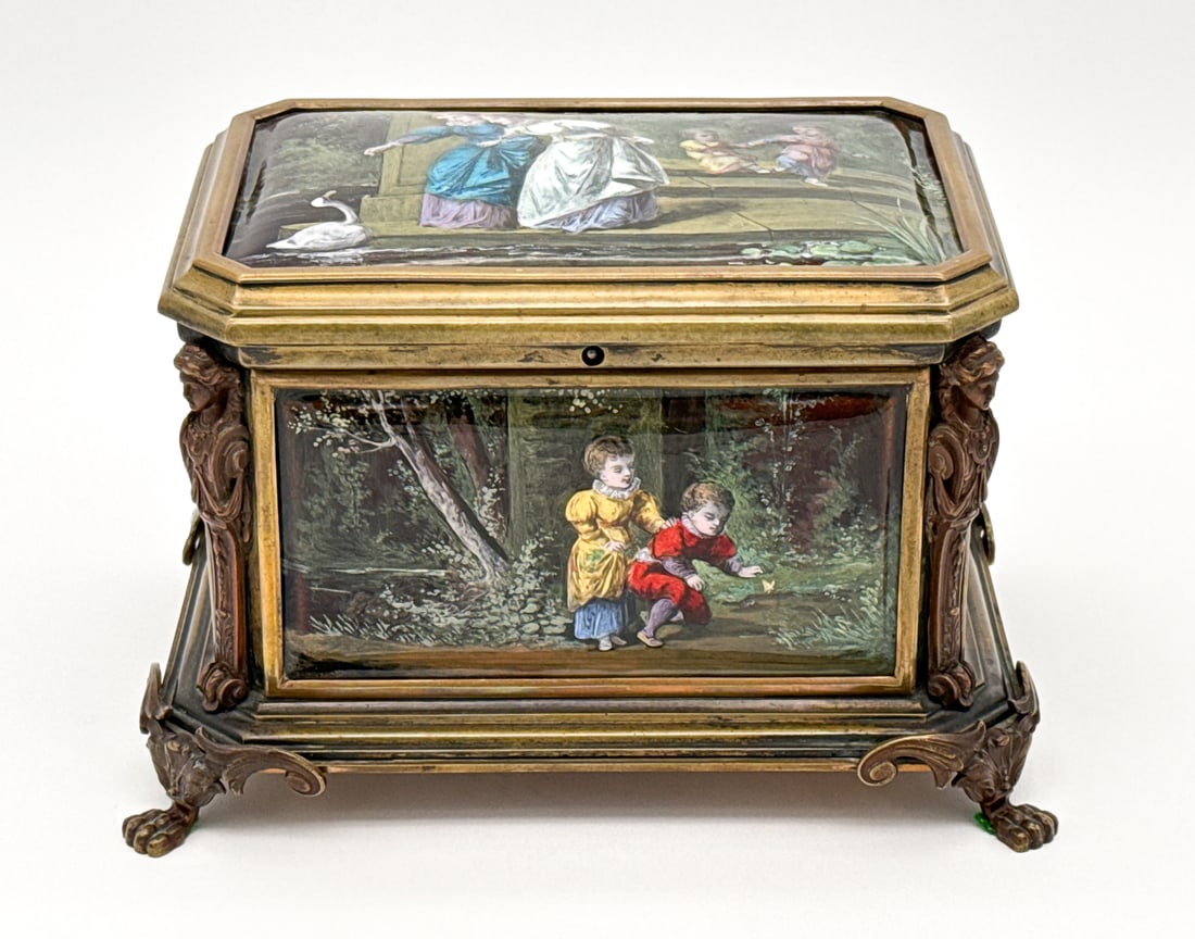 Limoges Enameled Bronze Box Signed Coblentz (1 of 7)
