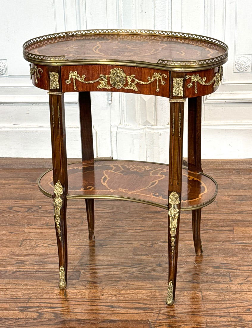 Louis XV Style Gilt Bronze Marquetry Stand (1 of 10)