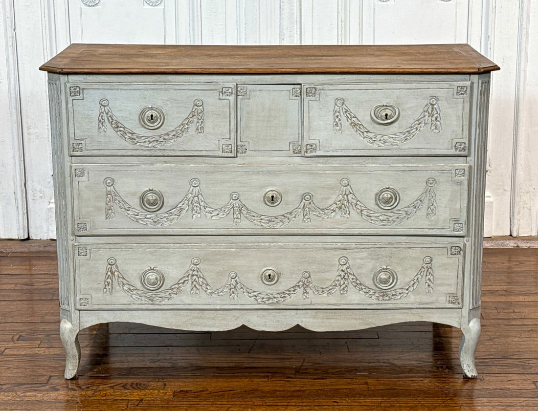 Gustavian Style Grey Painted Oak Commode (1 of 9)