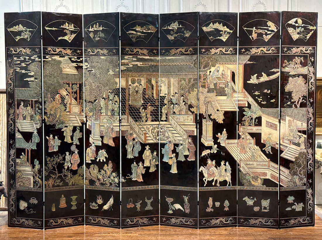Large Chinese Coromandel Floor Screen (1 of 12)
