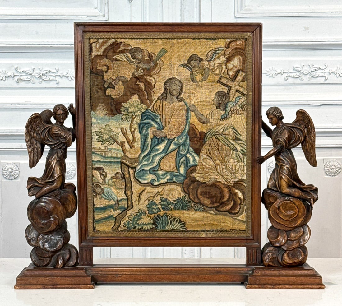 Antique Italian Screen With Carved Angels (1 of 10)