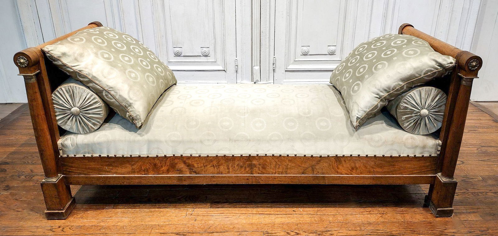 19th Century Empire Style Upholstered Daybed (1 of 9)