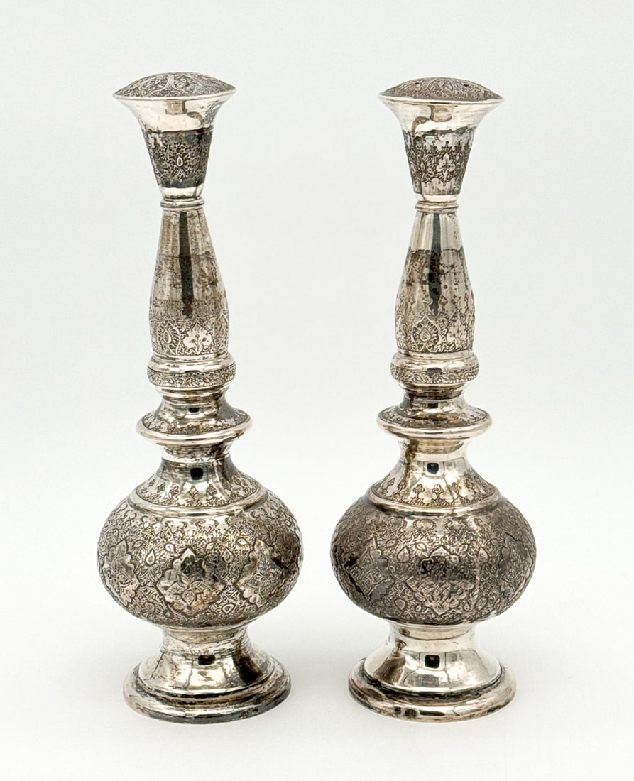 Pair Islamic Silver Rose Water Sprinklers (1 of 7)