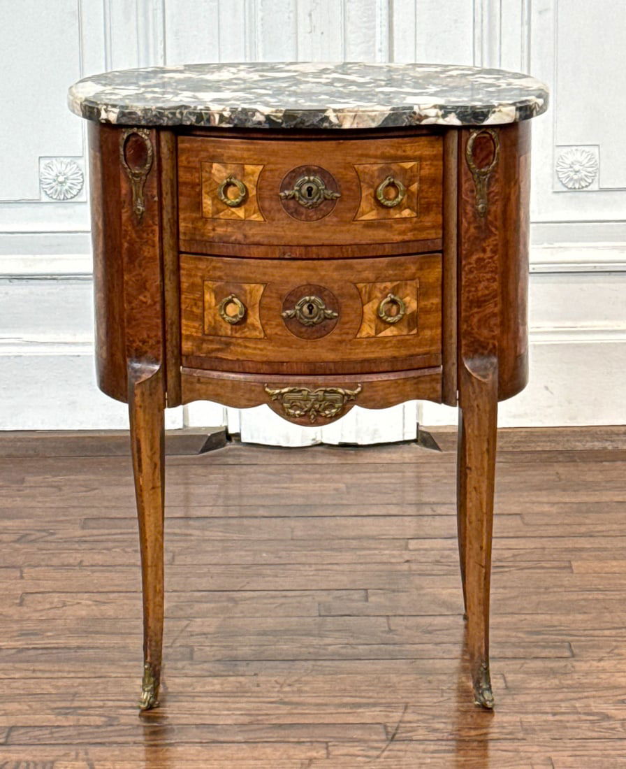 Antique French Parquetry Commode Stand (1 of 9)