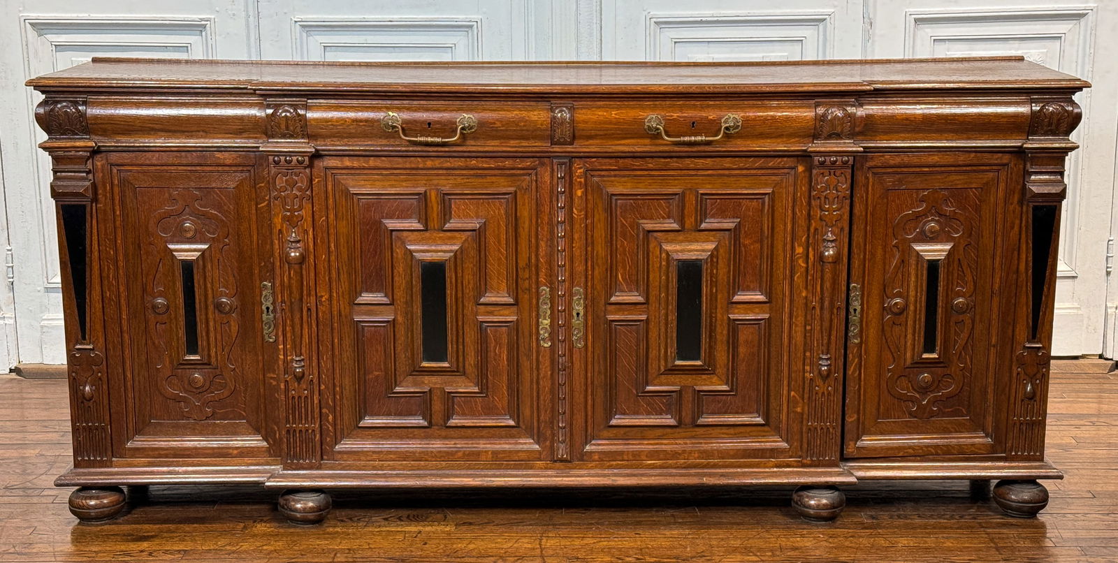 Henri II Style Oak And Ebonized Buffet (1 of 8)