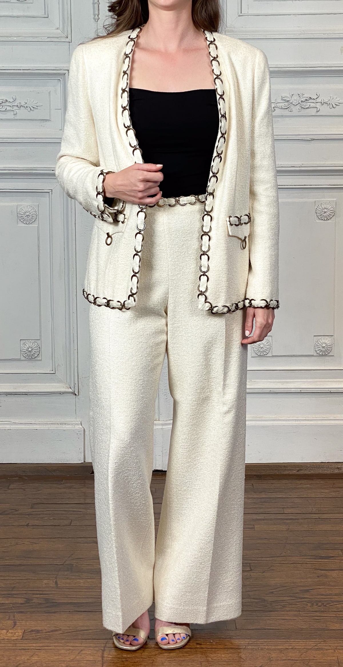 Chanel White Silk Pant Suit (1 of 6)