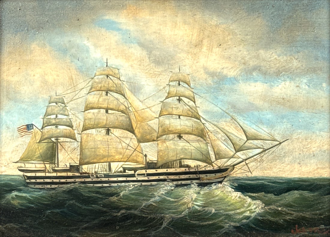 Miniature Clipper Ship Painting (1 of 4)