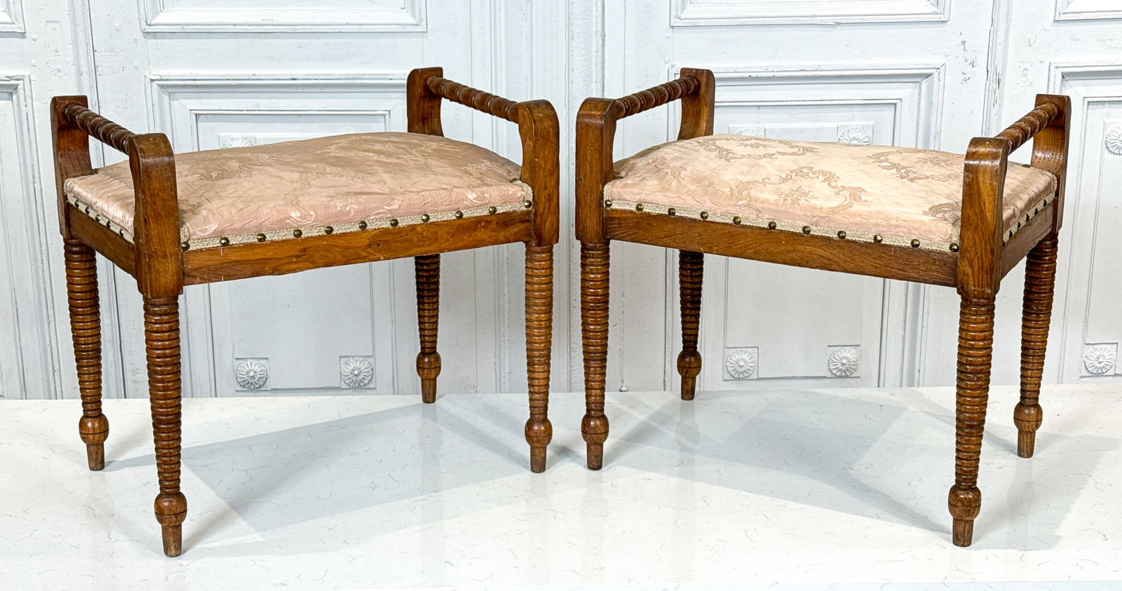 Pair English Arts And Crafts Oak Benches (1 of 5)