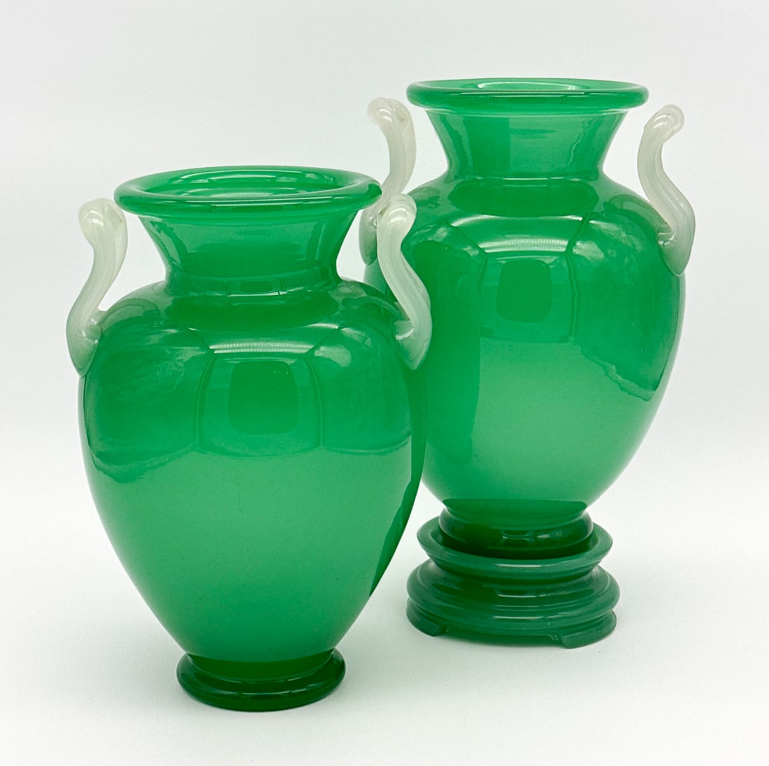 Two Steuben Jade Green Glass Vases (1 of 7)