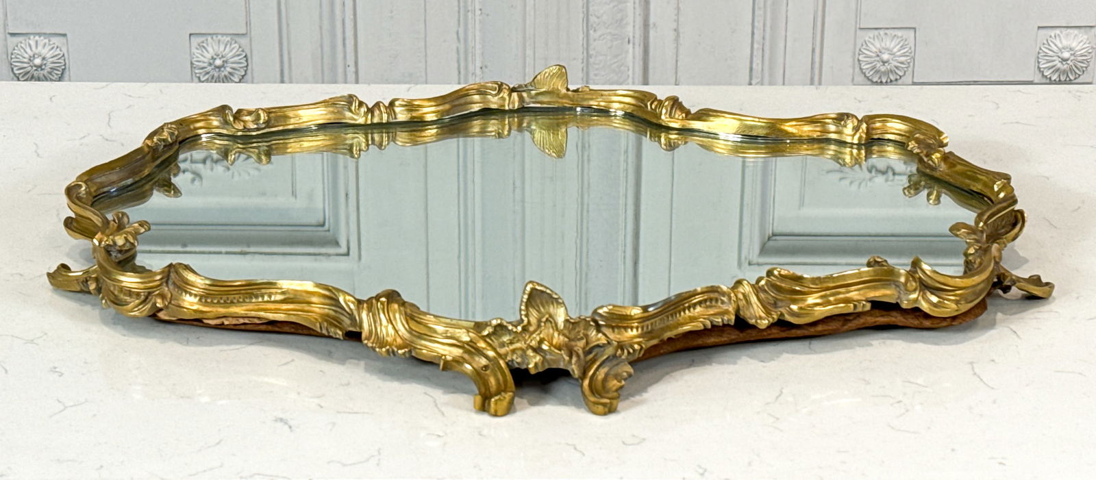 French Rococo Style Gilt Bronze Mirror Plateau (1 of 5)