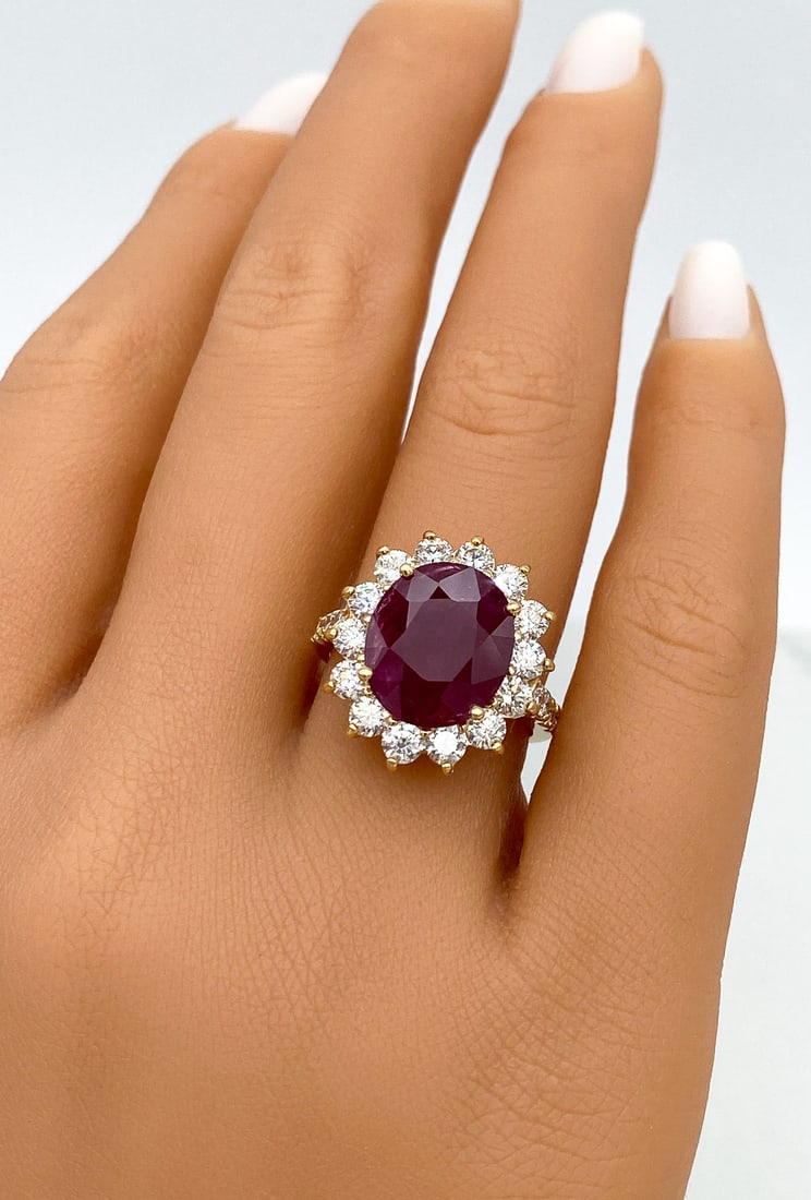 GIA Burmese Ruby And Diamond Ring, 18k Gold (1 of 5)
