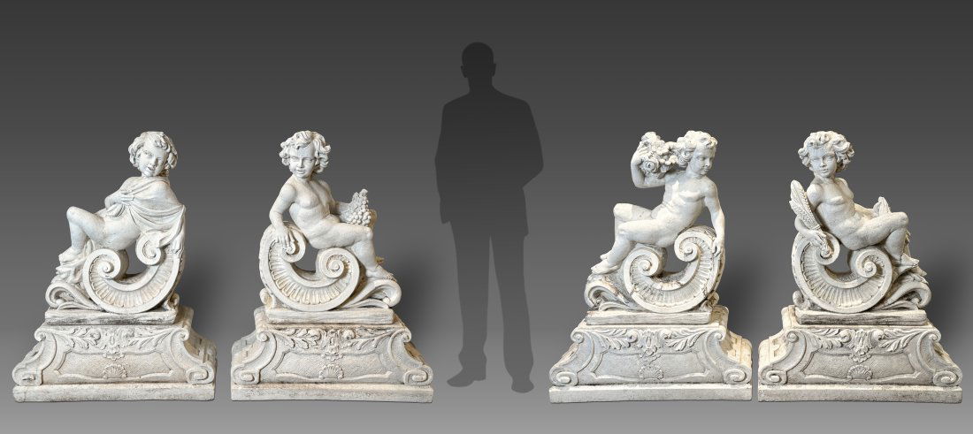 Four Seasons Putti Cast Stone Garden Figures (1 of 12)