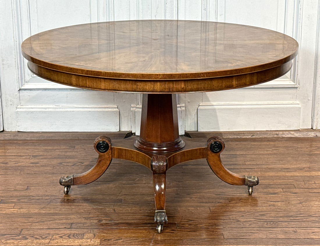 Regency Style Inlaid Mahogany Center Table (1 of 8)