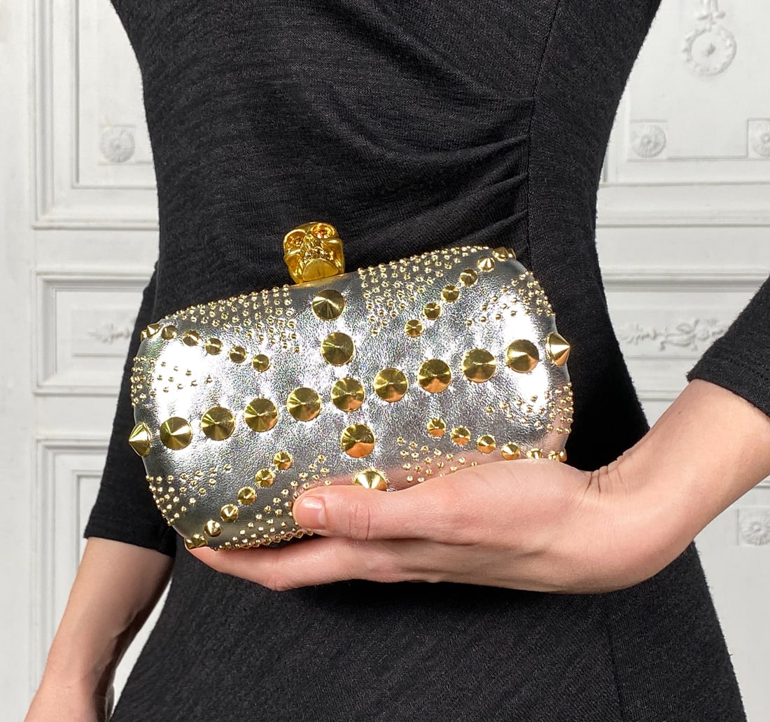 Alexander McQueen Studded Britainnia Box Clutch (1 of 5)