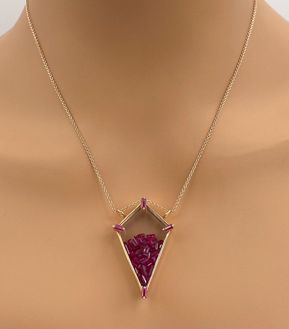 Ruby And 18k Rose Gold Pendant Necklace (1 of 4)