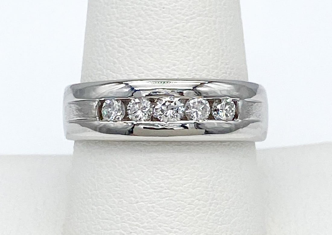 Men's 5-Stone Diamond And Platinum Band (1 of 3)