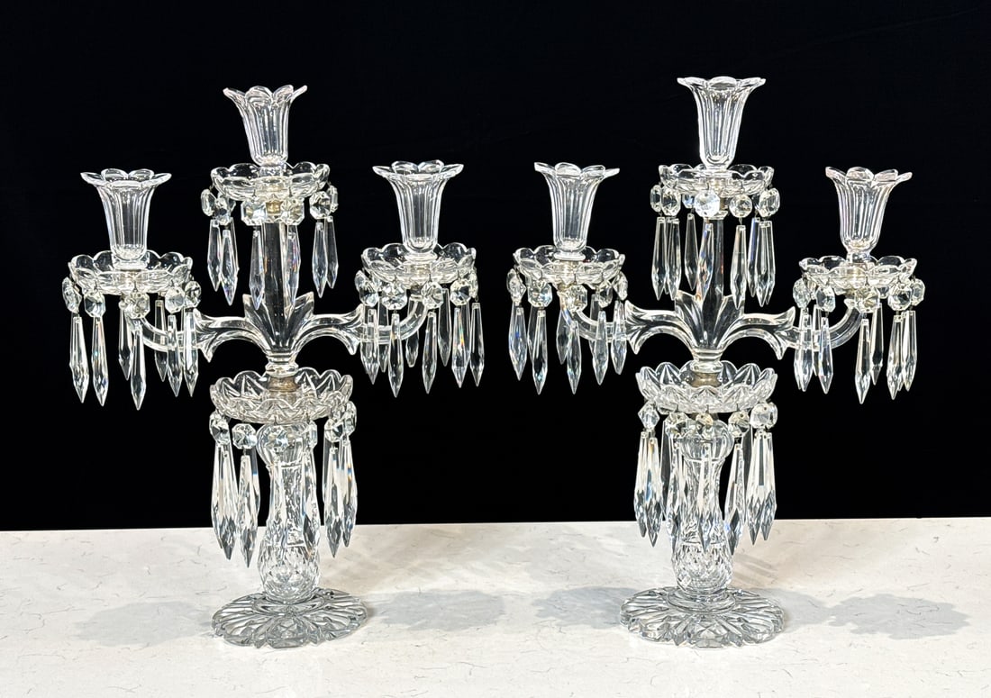 Pair Cut Glass Candelabra (1 of 7)