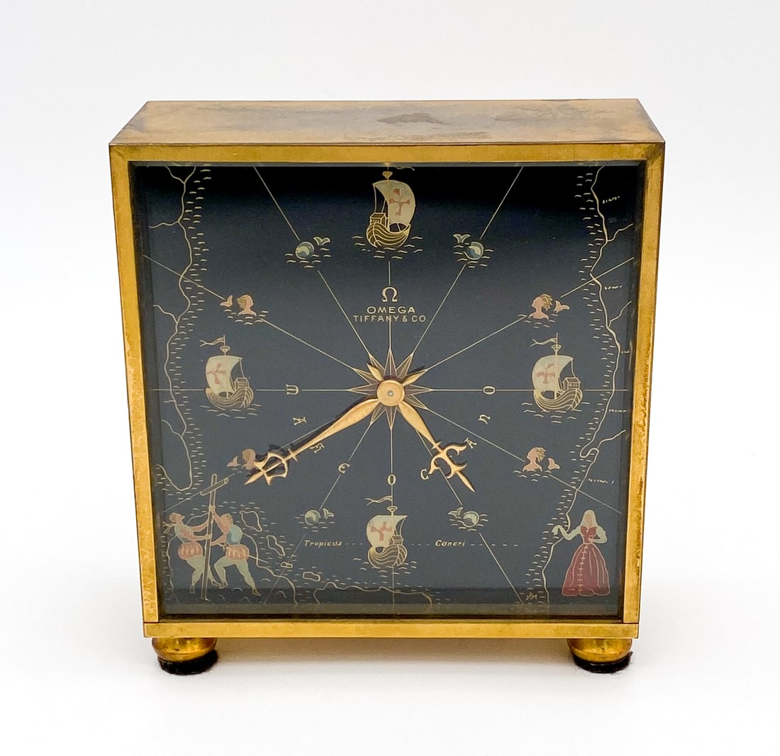 Rare Omega For Tiffany & Co. Brass Desk Clock (1 of 4)