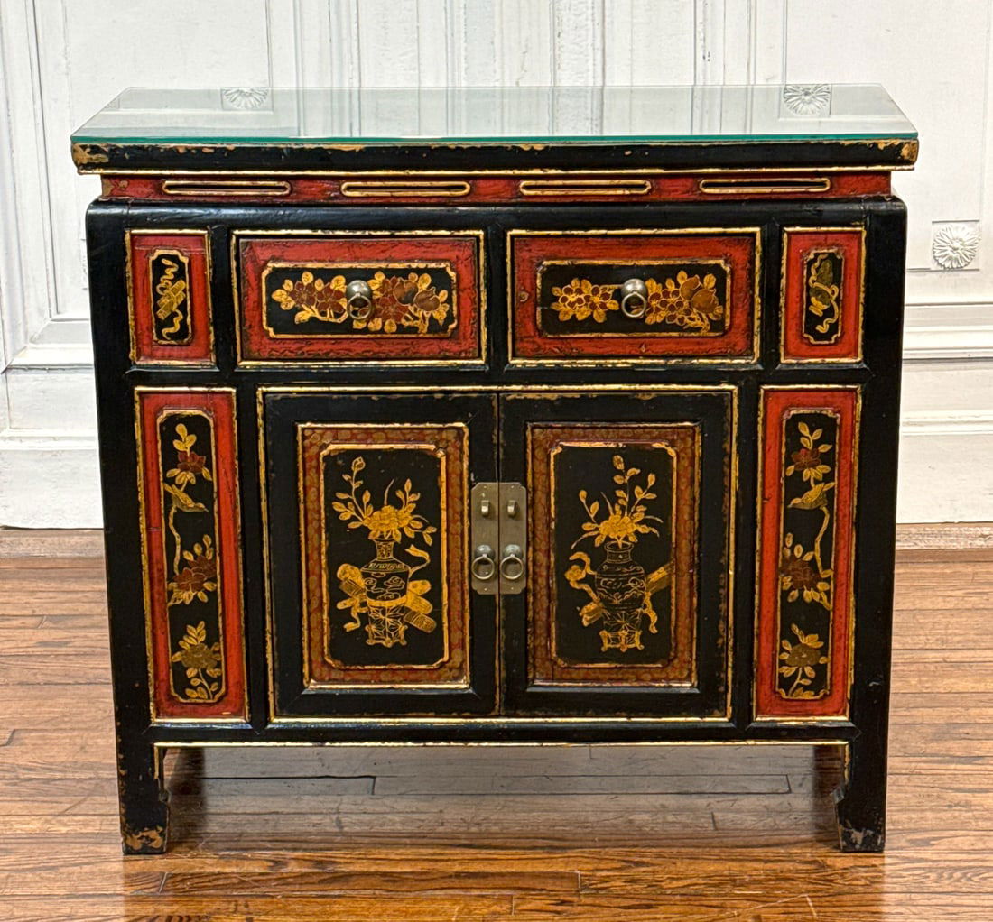 Chinese Black Lacquer Altar Cabinet (1 of 9)