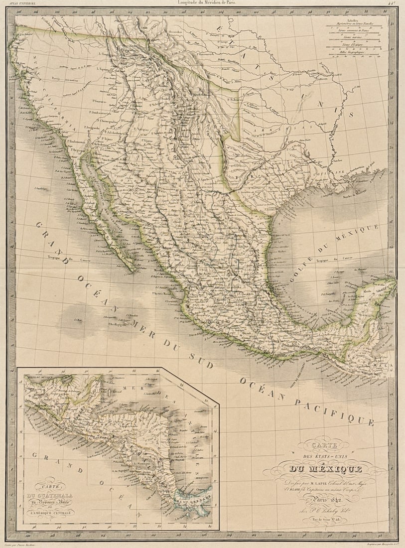 Pierre Lappie 1842-1860 Map Of Texas (1 of 4)