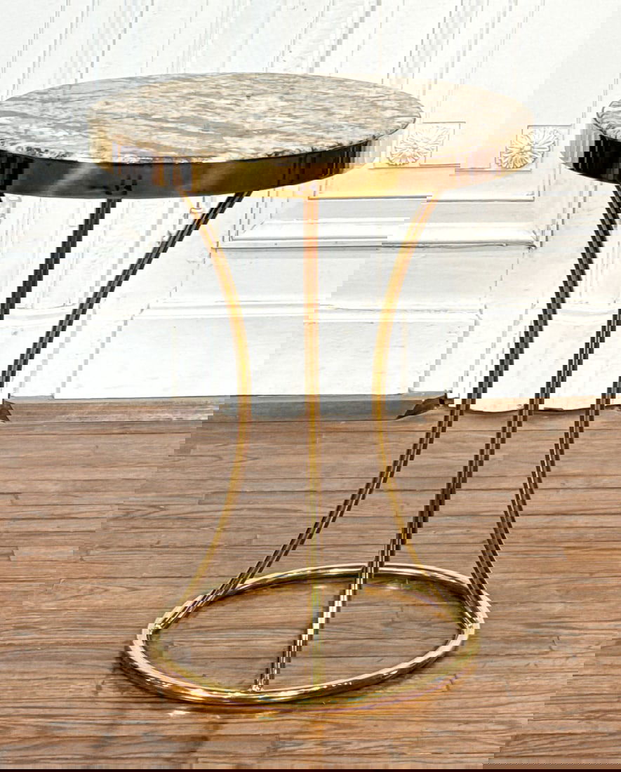 Marble And Brass End Table (1 of 7)