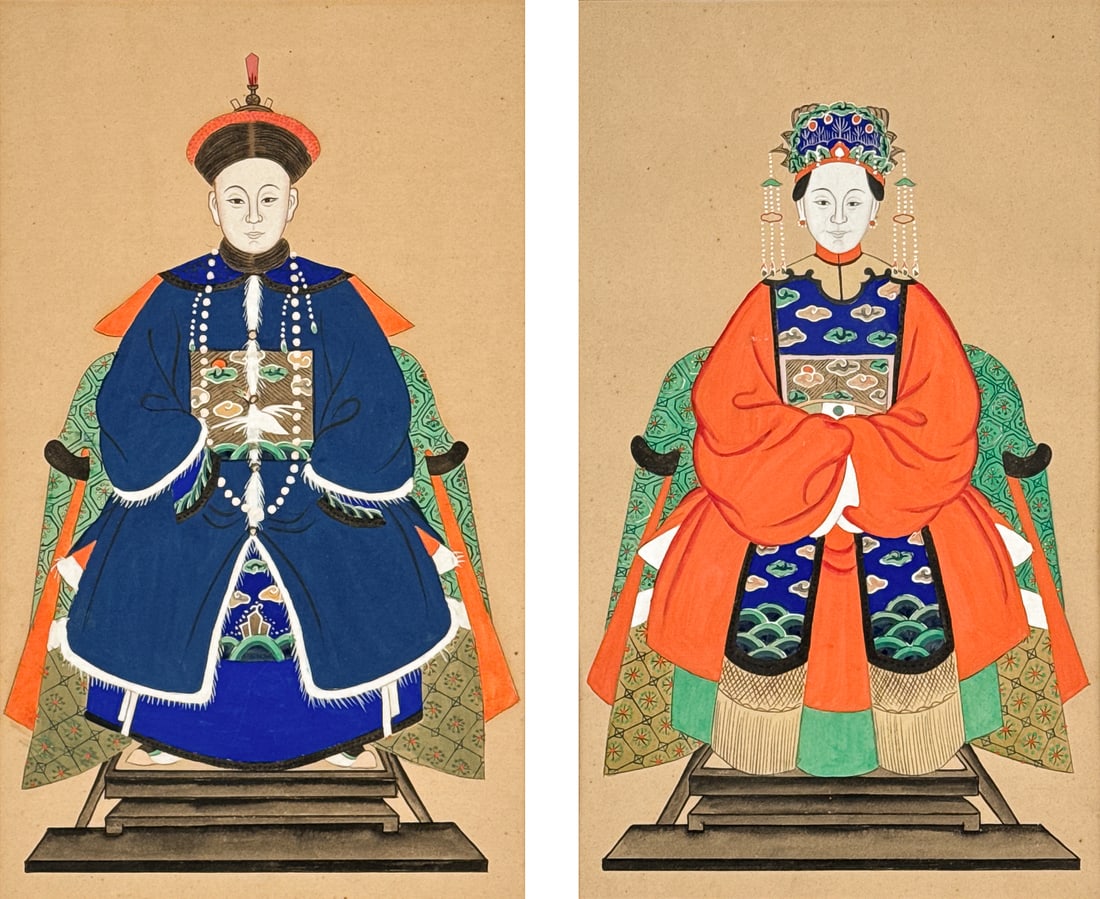 Pair Chinese Ancestor Portraits (1 of 5)