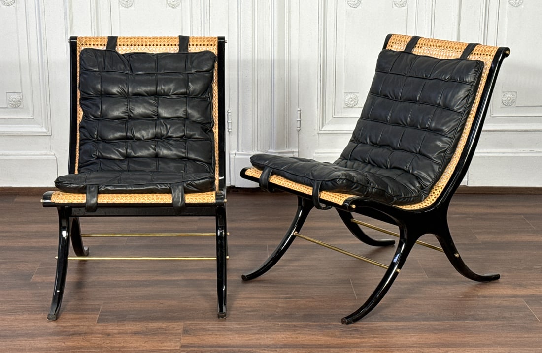Pair Gerald Gerome Style Lounge Chairs (1 of 4)