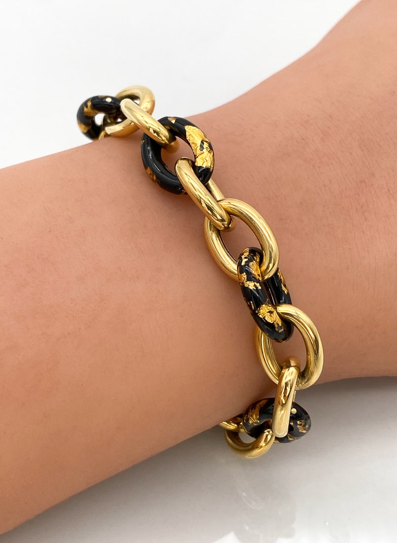 Soho Enamel And 18k Yellow Gold Bracelet (1 of 3)