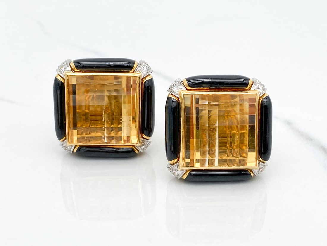 Andrew Clunn Citrine And Diamond Earrings (1 of 4)