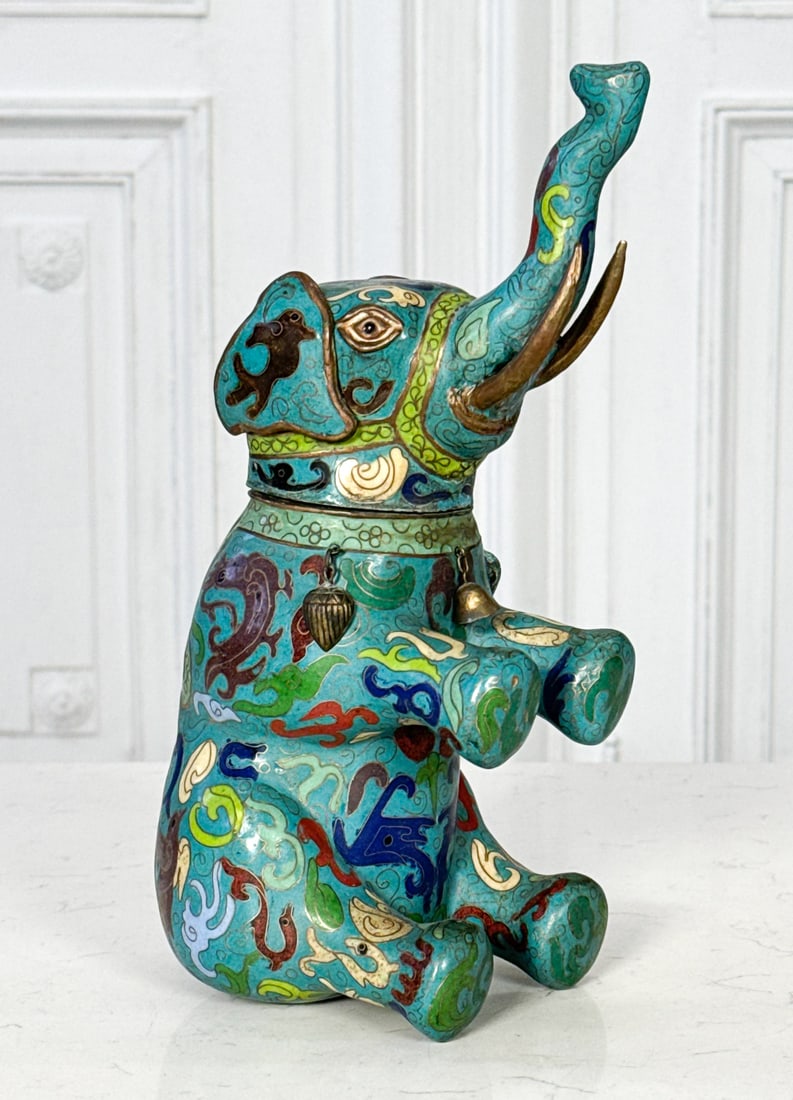 Chinese Cloisonne Elephant Tobacco Jar (1 of 6)