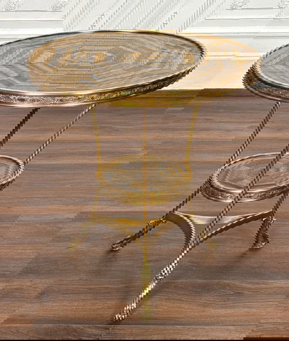 Empire Style Tiger Eye Gueridon Table