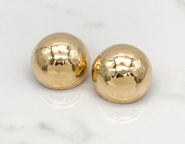 Andrew Clunn 18k Yellow Gold Dome Earrings