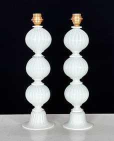 Pair Murano Glass Table Lamps