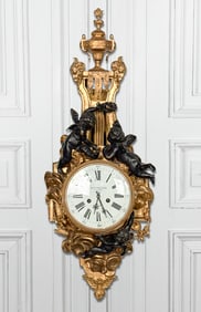 Large Bagues Parcel Gilt Bronze Clock