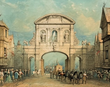 Procession At Admiralty Arch, London Watercolor