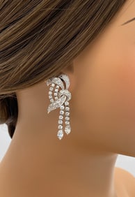 Diamond And Platinum Estate Earrings