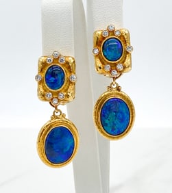 Nerso Opal, Diamond And 18k Yellow Gold