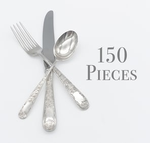Kirk Old Maryland Sterling Silver Flatware, 150 Pcs.