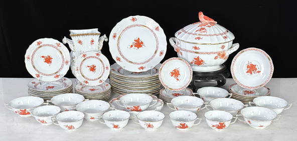 Herend Rust Chinese Bouquet Porcelain, 65 Pcs. (1 of 11)
