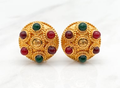 Chanel Gripoix CC Earrings