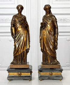 Two Barbedienne Bronzes Of Greek Women