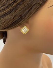 Harry Winston Diamond & 18k Yellow Gold Earrings