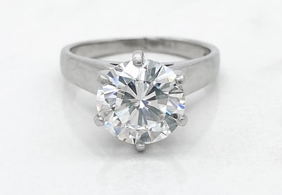 GIA 3.10ct Diamond And Platinum Ring