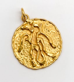 Jean Mahie 22K Charming Monsters Medallion Pendant