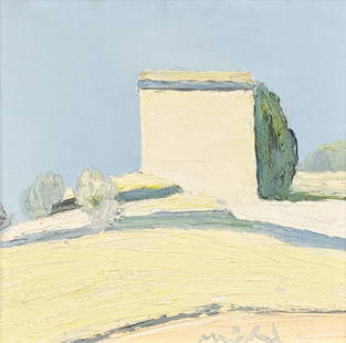 Roger Muhl, French, 1929-2008: Roger Muhl, French, 1929-2008, Le Mas, Landscape With Farmhouse, 1985, Oil On Canvas, Signed Lower Right, Titled And Inscribed Ad42, Galerie La Boutique D'Art, Nice, France, With Artist Name, Title An