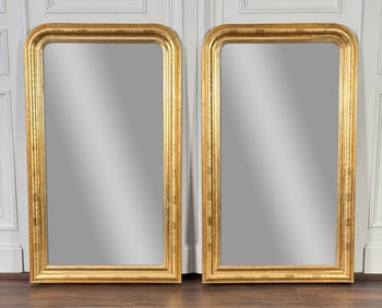 Pair Louis Philippe Style Giltwood Mirrors