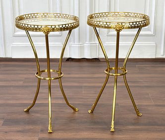 Pair Neoclassical Gueridon Side Tables